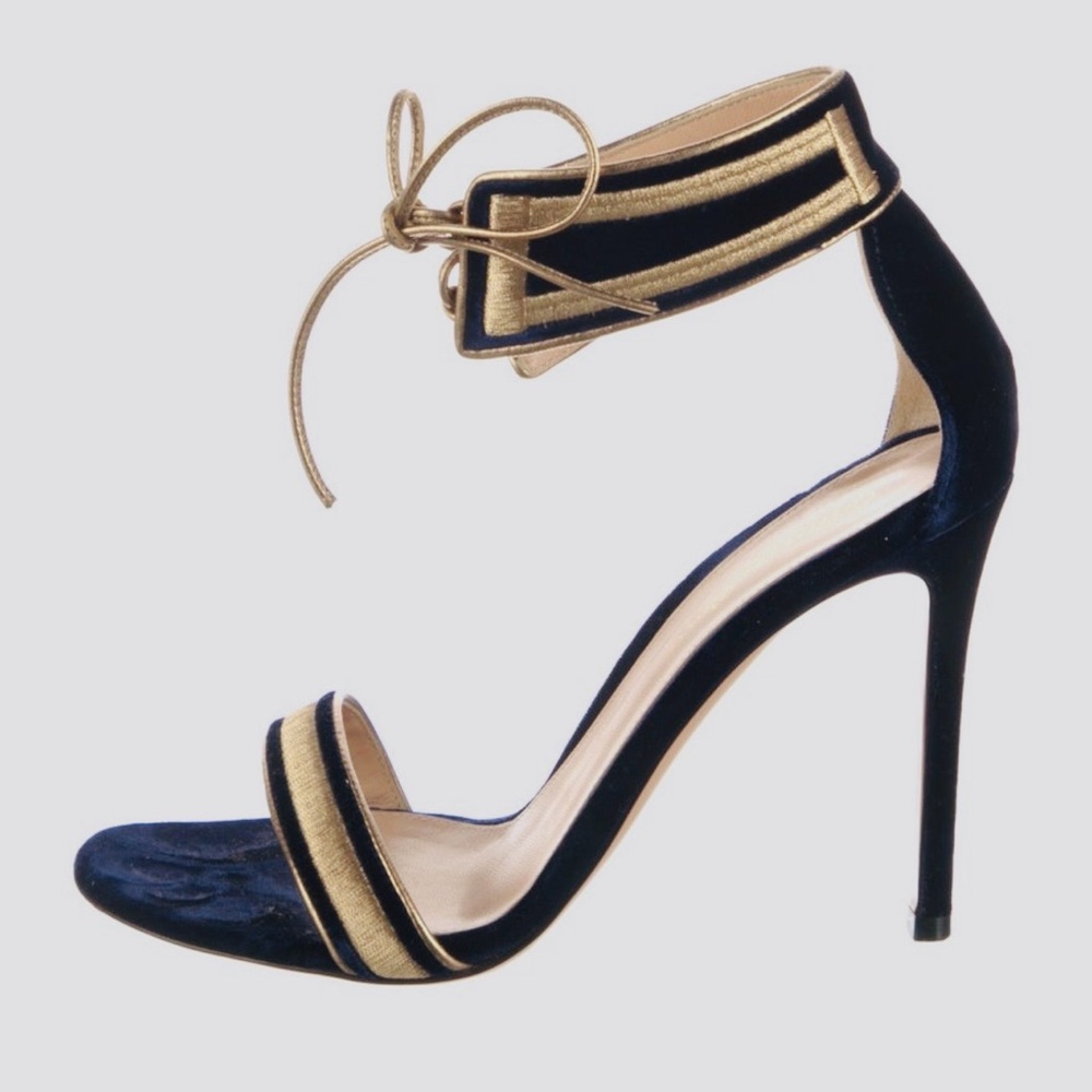 Gianvito Rossi
Velvet Colorblock Pattern Sandals size 39